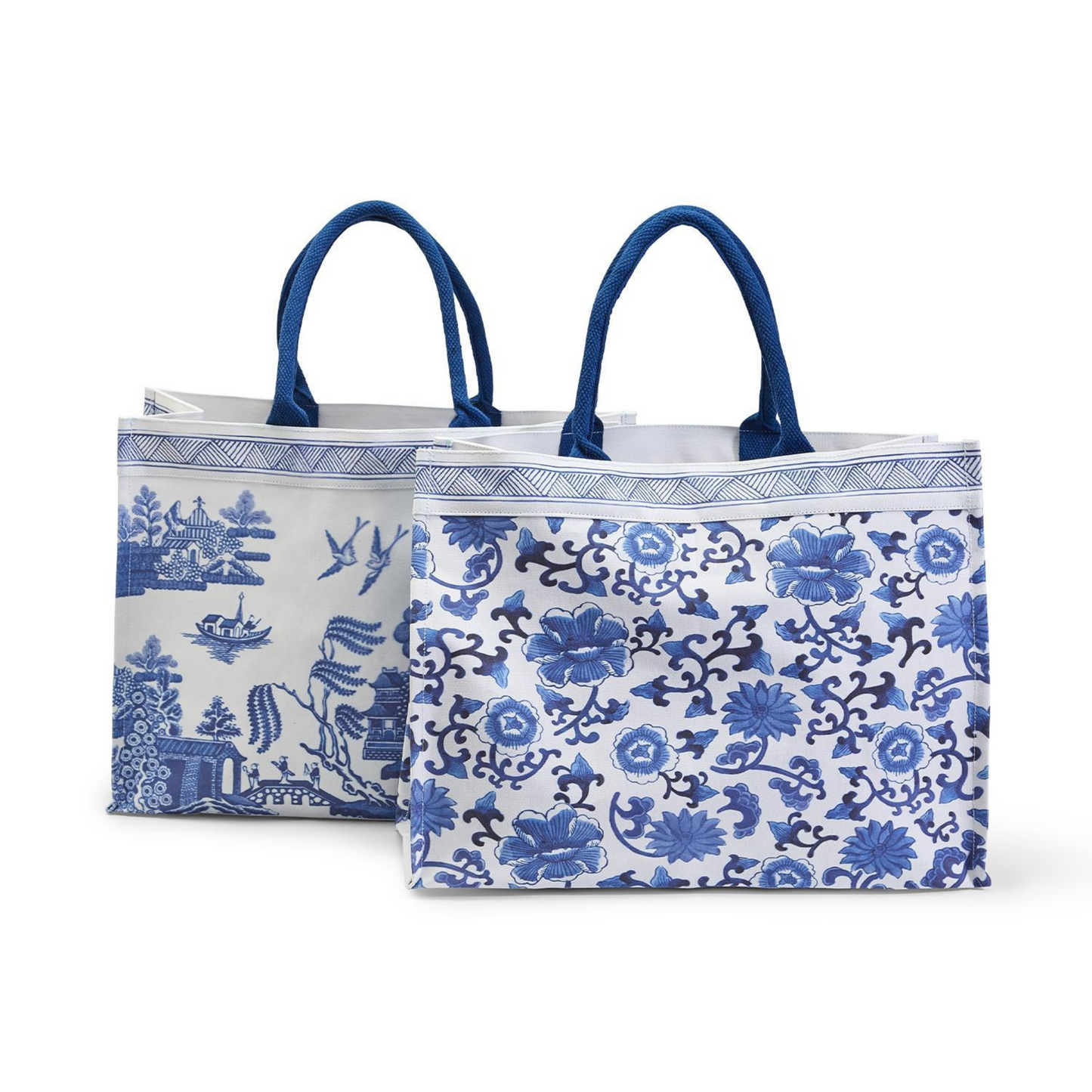 Chinoiserie tote bag with inside pocket