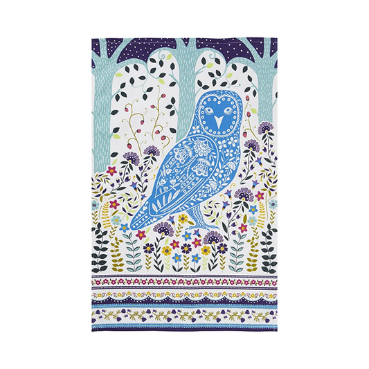 Cotton Tea Towel Woodland Owl