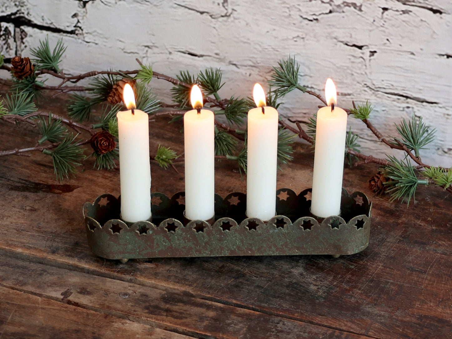 Advent Candle Holder Antique Brass