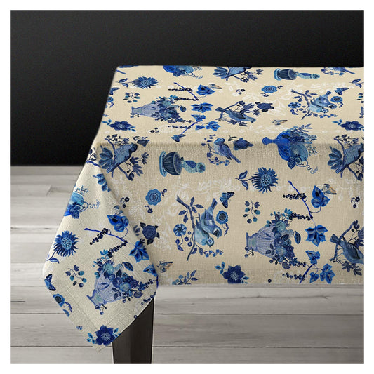 Blue Story Large Tablecloth