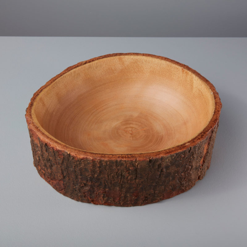 Mango Wood Bowl With Bark Large