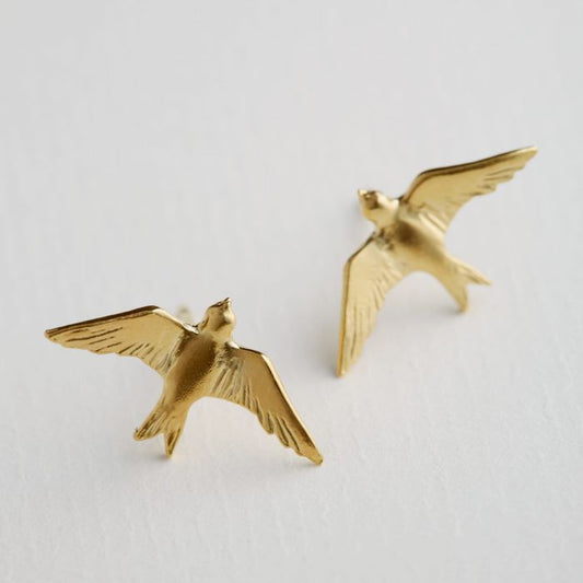 Flying Swallow Stud Earrings